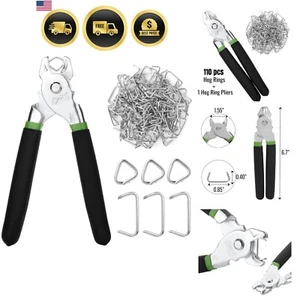 Kit de alicates de anillo de cerdo paquete de 110 para tapicería esgrima automotriz - Imagen 1 de 11