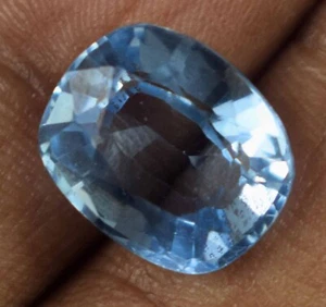 Cuscino Acquamarina Brasiliana Naturale 6,65 Ct Gemma Certificato C5922 Miglior Regalo - Foto 1 di 9