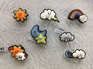 GITD JIBBITZ GLOW IN THE DARK SHOE CHARM SUN CLOUD LIGHTNING JIBBITZ SUN JIBBITZ - Picture 1 of 8