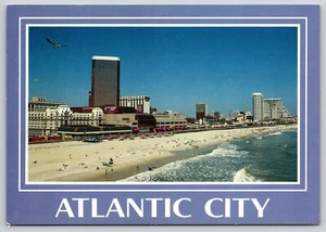 Postkarte Hallo aus Atlantic City New Jersey Skyline mit Casinos und Hotels - Bild 1 von 2
