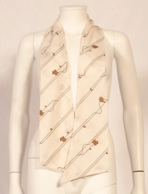 60'S FRENCH VINTAGE LONG PRINT TWO LAYERS SCARF 58" x 6" - Image 1 of 2