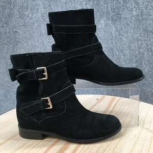Kate Spade New York Boots Womens 8.5 M Sabina Buckle Ankle Bootie Black Suede - Picture 1 of 17
