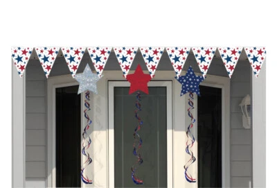 2 Banderines Bunting Guirnalda Banner y 6 Estrellas Colgantes Patriótico 4 de Julio Nuevo con Etiquetas Foto 1 de 4