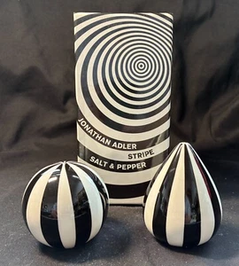 Jonathan Adler Stripe SALT & PEPPER Shakers NEW IN BOX Designer Modern - Picture 1 of 11