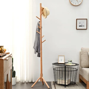 1x Perchero de pie Entrada Hall Árbol Sombrero de madera Bufandas Bolsos Perchas - Imagen 1 de 9