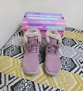 Worn Twice Mauve Skechers On The Go Water Resistant Lace Up Boots size 6 EU 39 - Picture 1 of 17