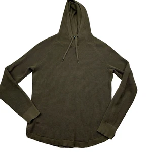 Vintage Lauren Ralph Lauren Pullover Damen M Grün Hoodie Waffelstrick Kordelzug - Bild 1 von 10