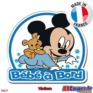 Sticker autocollant Bébé à Bord - Mickey bébé Garçon enfant Auto Voiture - Bild 1 von 1