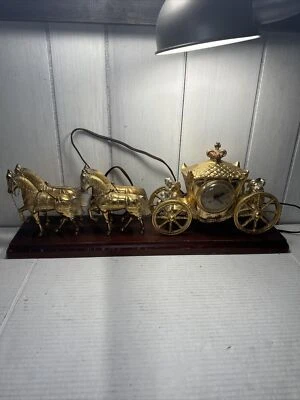 VINTAGE ELECTRIC UNITED CLOCK CORP  FOUR HORSES CARRIAGE WORKS - Image 1 of 4