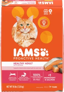 Iams ProActive Health Salmon Recipe Adult Dry Cat Food, 16-lb bag - Picture 1 of 9