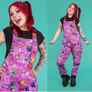 RUN AND FLY X KATIE ABEY Dungarees Happiness Enchanters Cartoon Animals Alt Cute - Picture 1 of 7