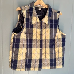Gilet trapuntato stile vintage a quadri misto cotone accademia anni 90 preppy heritage L - Foto 1 di 9