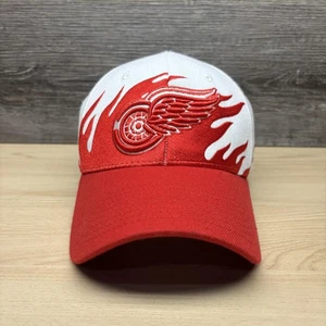 Detroit Red Wings Hat Cap Fitted Mens Small Red White NHL Hockey Adult Flames - Picture 1 of 10