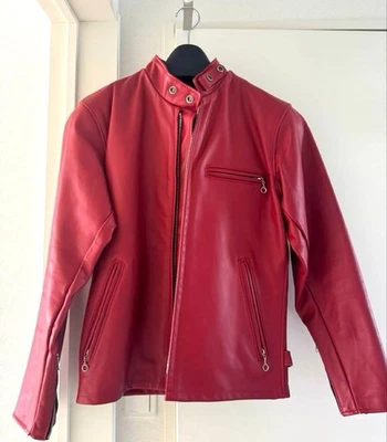 Schott 641 Single Riders Leather Jacket Red Size 36 Excellent Condition - Image 1 of 4