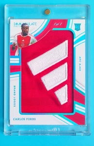 2023-24 Immaculate Ajax RC Carlos Forbs Adidas Logo Patch 1/1 - Picture 1 of 2