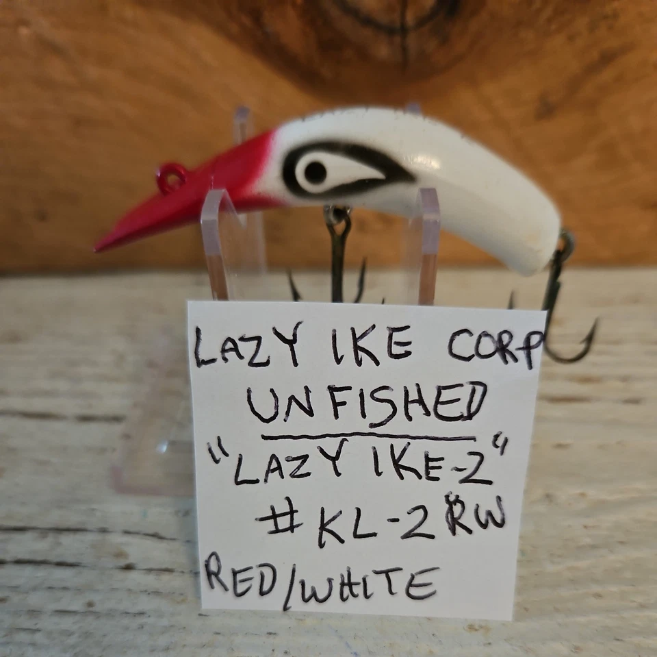 De colección UNFISHED Lazy Ike Corp. "LAZY IKE-2" #KL-2 RW. Señuelo cabeza roja/color blanco Foto 1 de 4