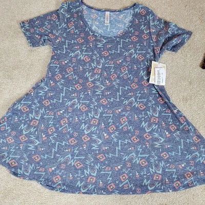 Camiseta perfecta para mujer LULAROE talla XS azul cuello redondo nueva con etiquetas tela elástica Foto 1 de 4