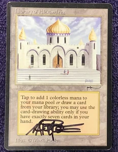 ARABIAN NIGHTS Library of Alexandria rare reserved MTG Moderate Play SIGNED - Bild 1 von 24