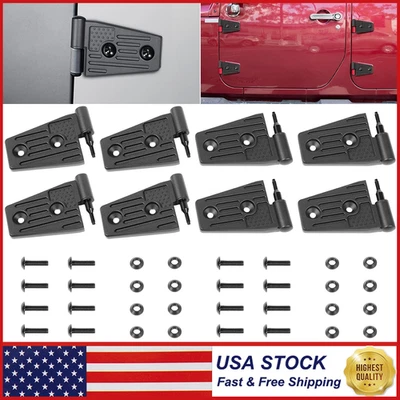 8 PCS Door Hinge Kit for 2007-2018 Jeep Wrangler JK JKU Sport Rubicon Sahara X - Image 1 of 4