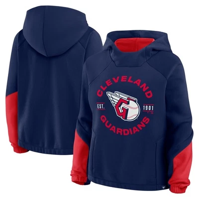 Women's Fanatics Navy Cleveland Guardians Oversized Time to Win Pullover Hoodie - Image 1 of 3