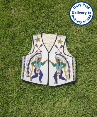 Native American Style Handmade Beaded Vest | Powwow Regalia | Tribal Vest TBV919 - Image 1 of 3