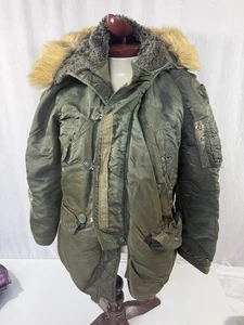 VINTAGE USAF N-3B N3B FLIGHT PARKA 1960S VIETNAM WAR Heavily Worn Out Y2K - Picture 1 of 18