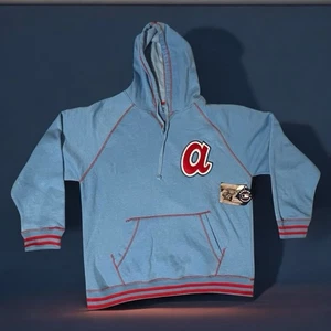 Felpa con cappuccio uomo Cooperstown Collection Stitches MLB Atlanta Braves taglia XL nuova con etichette - Foto 1 di 13