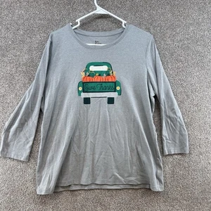 Kim Rogers Women's Thanksgivig Pullover Size XL Gray Perfectly Soft - Picture 1 of 10