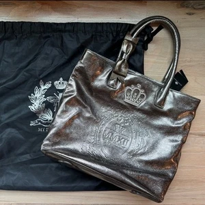 NWT Brighton My Flat In London Royce Black Handbag Tote dustbag Silver NEW - Picture 1 of 12