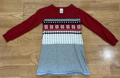 Girl's Gymboree Red and Gray Fair Isle Sweater Dress Size 5 EUC - Image 1 of 4