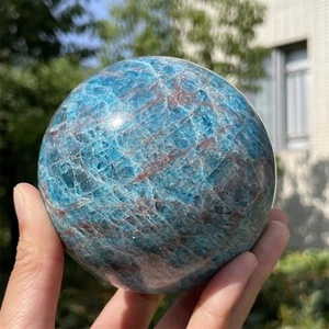 2 Pfund 3,2 Zoll Natürliche Blaue Apatit Kugel Quarz Kristall Kugel Heilung Reiki Energie C5 - Bild 1 von 14