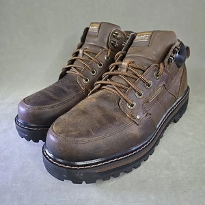 SKECHERS 64325 Brown Leather Ankle Boots Relaxed Fit Memory Foam Size 9 / 42 - Picture 1 of 12