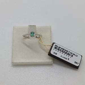 ARMONIE GIOIELLI ANELLO DA DONNA IN ORO BIANCO 18KT SMERALDO E DIAMANTI (0594) - Imagen 1 de 18
