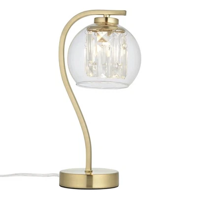 Table Lamp Touch Control Gold Globe Glass Shade Metal Living Room 36cm - Image 1 of 3