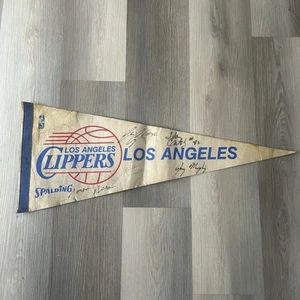 Vintage Los Angeles Clippers NBA Basketball Vintage Pennant Autographed - Picture 1 of 8