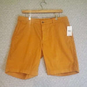 AG ADRIANO GOLDSCHMIED Wanderer Slim Shorts Size 32 NWT Mustard Yellow - Picture 1 of 9