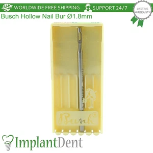 Busch Hollow Nail Bur Ø1.8mm Cylinder Shaped Stainless Steel Bi-Directional - Picture 1 of 4