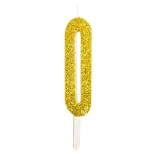 Geburtstag Kuchen Kerzen KMU Gold Glitzer Nummer 0 Party Feier Topper - Bild 1 von 1