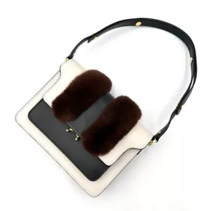 Authentic Marni Shoulder Bag White Fur Leather Luxe Design Used from Japan IK - Picture 1 of 17