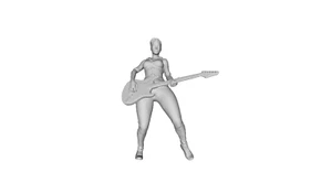 Printle A Femme 1837-Figura de músico de guitarra de rock femenina para juego de tren de diorama - Imagen 1 de 11