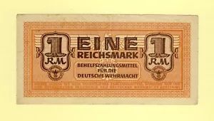 DEUTSCHLAND 1 EINE REICHSMARK 1942 - 1944 P-M36 F++ WWII GERMANY WEHRMACHT - Bild 1 von 2