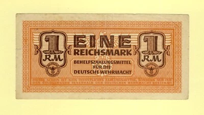 GERMANY 1 EINE REICHSMARK 1942 - 1944 P-M36 F++ WWII GERMANY WEHRMACHT - Image 1 of 2