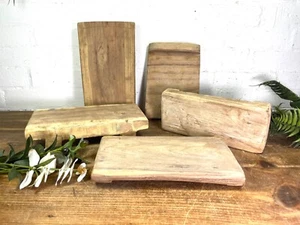 Vintage Rustic Small Solid Wooden Chopping Block Serving Cheese Nibbles Board - Picture 1 of 10