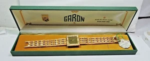NOS Antique Vintage 1950's GARON Womens Wrist Watch Green Dial 17j VEGAS Box 104 - Picture 1 of 11