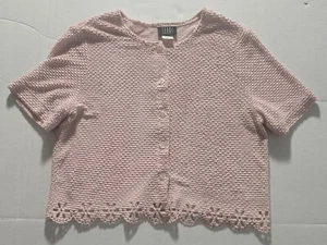 Cardigan donna rosa vintage abiti Teddi uncinetto con bottoni taglia 10  - Foto 1 di 7