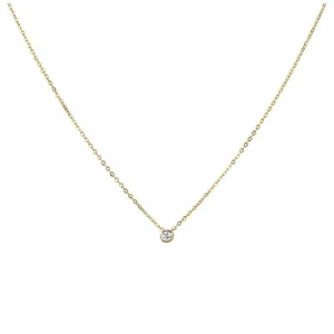 9 Karat Gold Rubover 0,03ct Diamant 16 Zoll Halskette - Bild 1 von 9