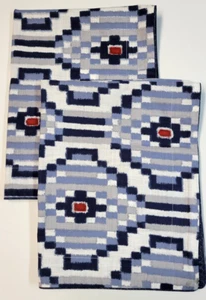Tommy Hilfiger 2 Ellis Island Ikat Standard Pair Shams PLS READ Blue Geometric - Picture 1 of 14