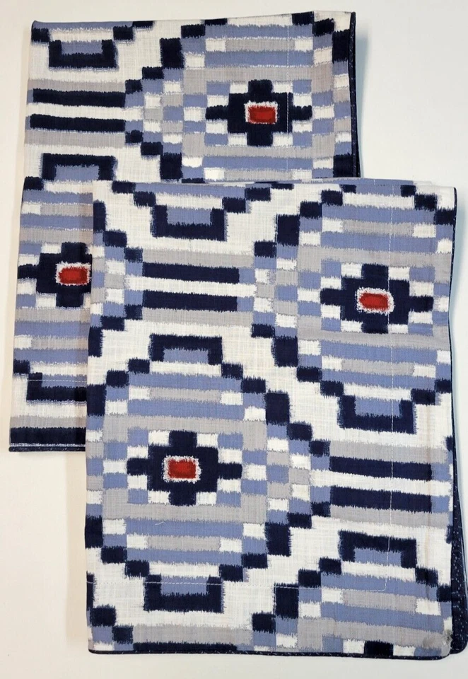 Tommy Hilfiger 2 Ellis Island Ikat Par Padrão Shams PLS LER Azul Geométrico - Imagem 1 de 4