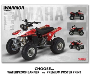 Yamaha Warrior 350 YFM350X 1998 pancarta folleto ATV cuádruple arte OEM - Imagen 1 de 3
