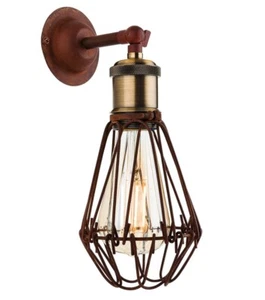 Firstlight Arcade Industrial Style Wall Light Rustic Brown (26) - Picture 1 of 3